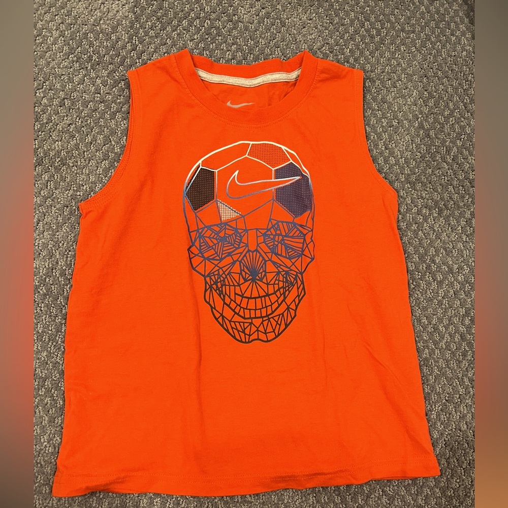 Nike Orange Skull Graphic Tank Top - Picture 1 of 2